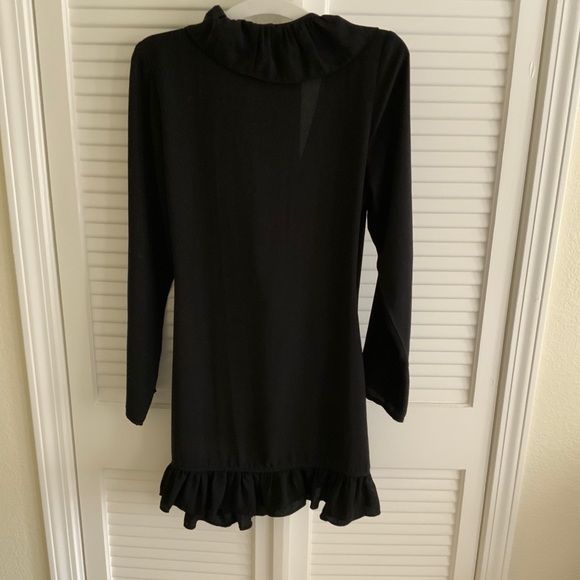 PrettyLittleThing UK 12 Ruffle Black Wrap Dress - Picture 6 of 9
